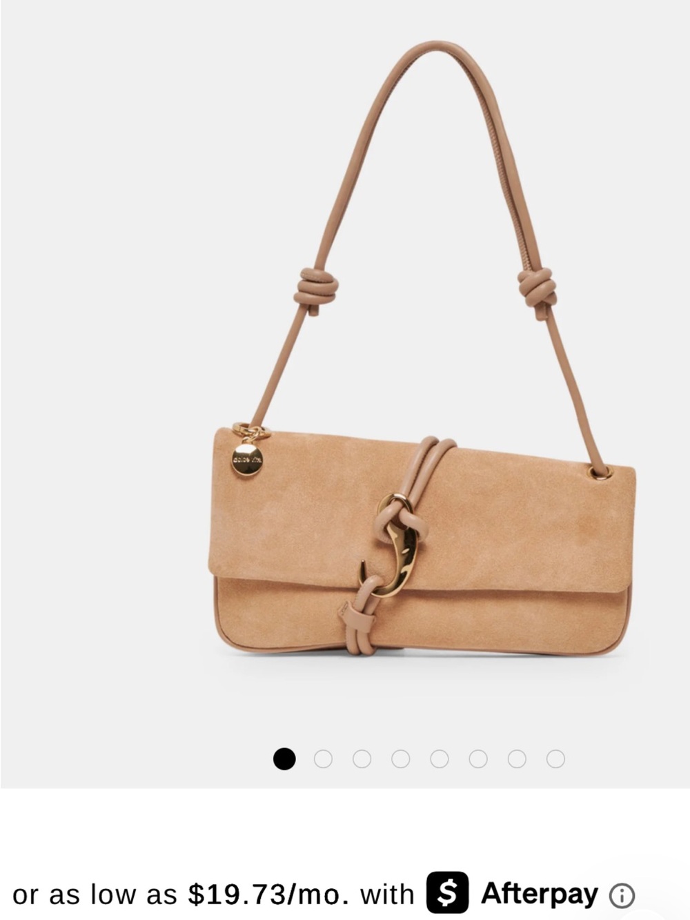 Dolce Vita Alice shoulder bag in beige suede